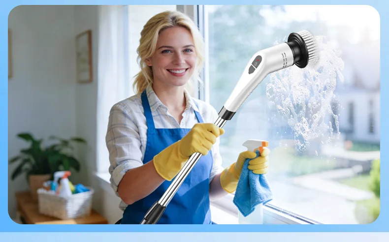TINSOL 12 in 1 Electric Cleaning Brush with Telescopic Handle, Multifunctional Household Floor and Kitchen Cleaning Tool