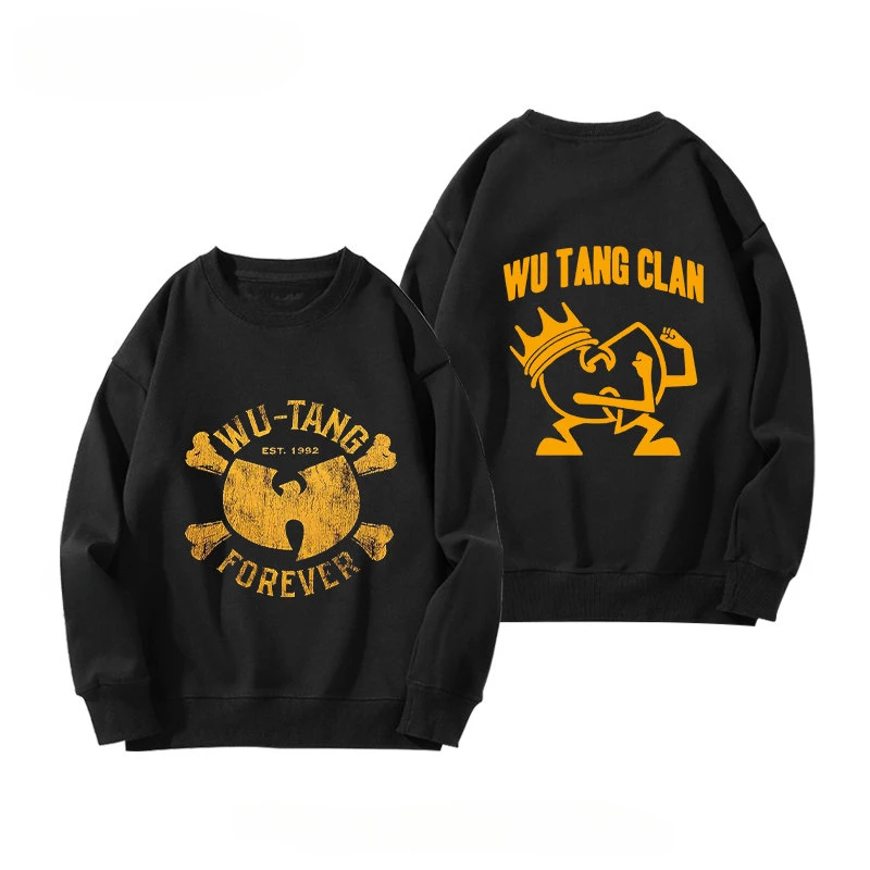 Fit Wu-Tang Clan - Round-neck Hoodie for Boys From The Wu-Tang Clan Retro Vintage High Street Stylish and Versatile Outerwear