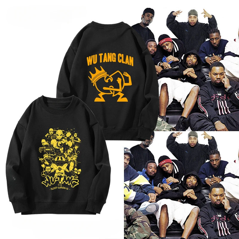 Fit Wu-Tang Clan - Round-neck Hoodie for Boys From The Wu-Tang Clan Retro Vintage High Street Stylish and Versatile Outerwear