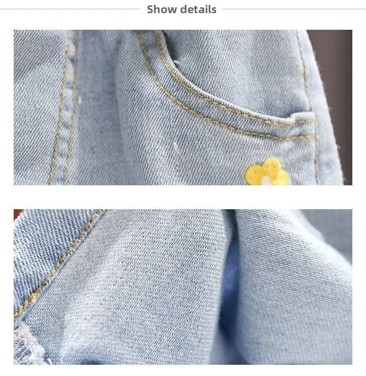 2026 New Summer Girls Denim Shorts Korean Style Trendy Casual Hot Pants For Toddler Baby Girls Fashion Streetwear