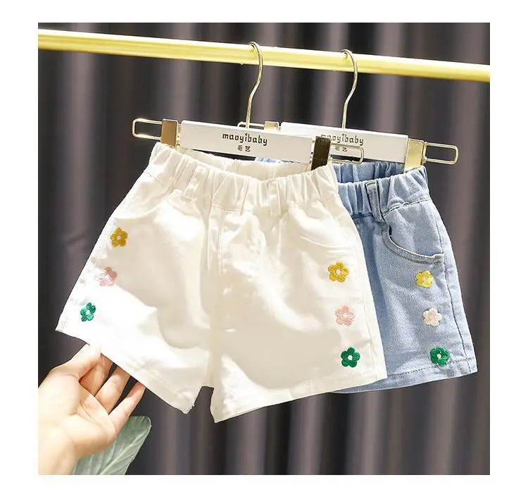 2026 New Summer Girls Denim Shorts Korean Style Trendy Casual Hot Pants For Toddler Baby Girls Fashion Streetwear