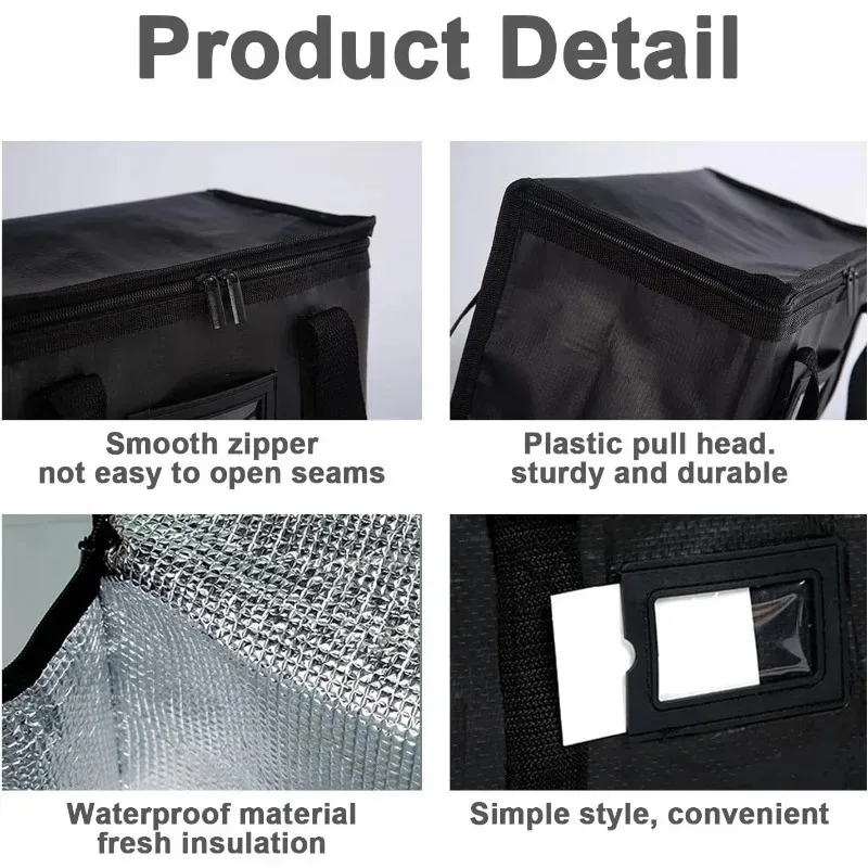 Insulated Cooler Bag, Large Capacity Thermal Lunch Tote, Waterproof Portable Ice Pack for Picnic, Food Delivery, Outdoor Camping