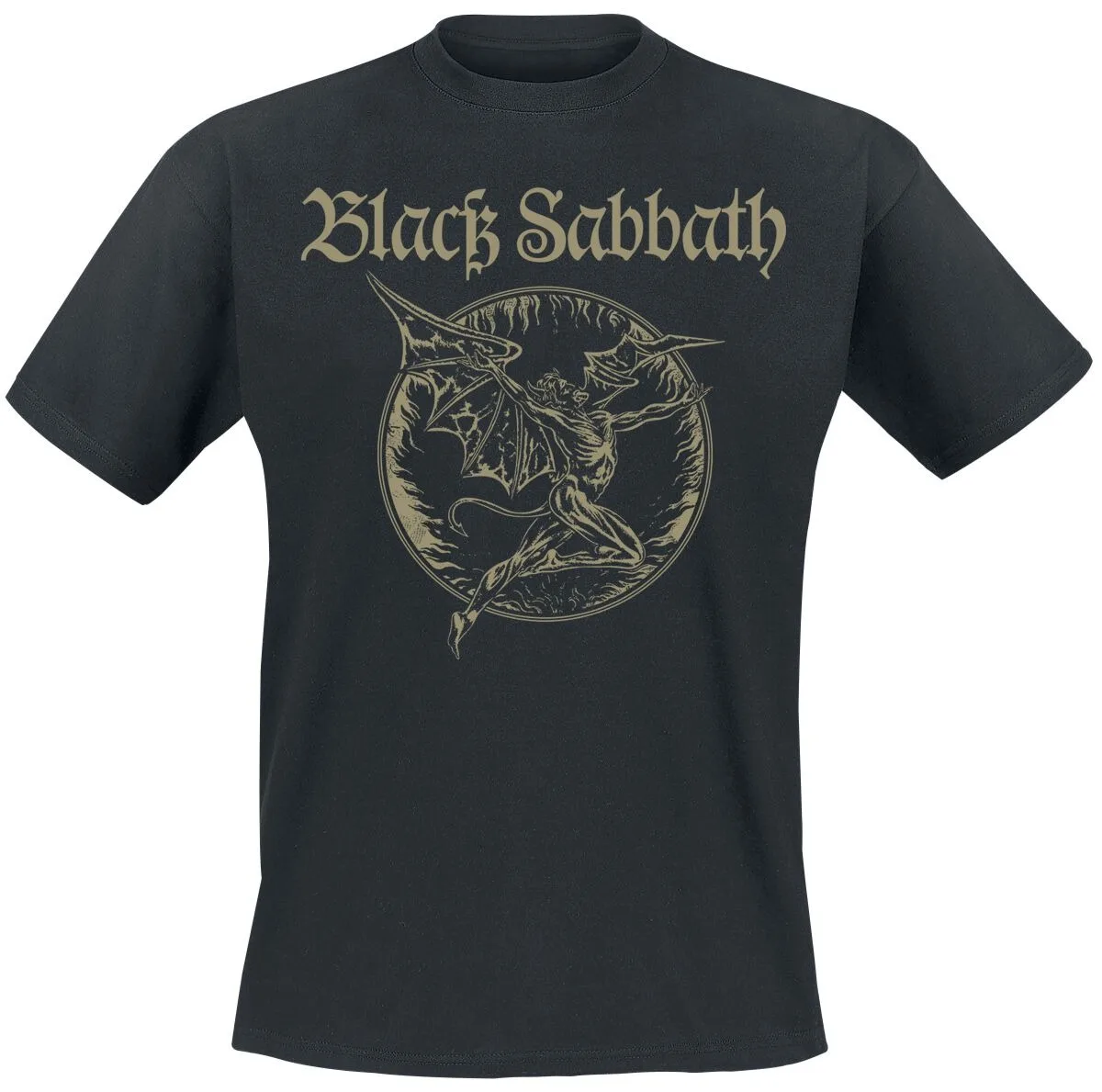 Black Sabbath Vintage Gothic Demon Graphic Cotton T-Shirt Unisex Heavy Metal Style Black Short Sleeve Top