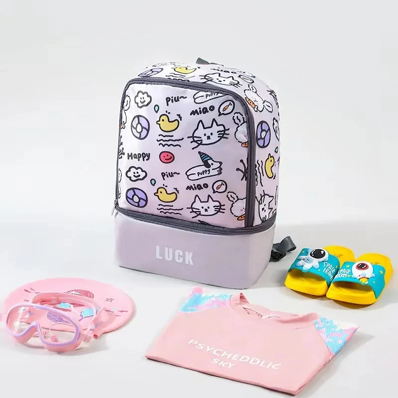 Dry Wet Separation Bag Kids Waterproof Storage Shoulder Backpack Waterproof Sport Travel Fitness Beach Swimming Bag Luggage Bag