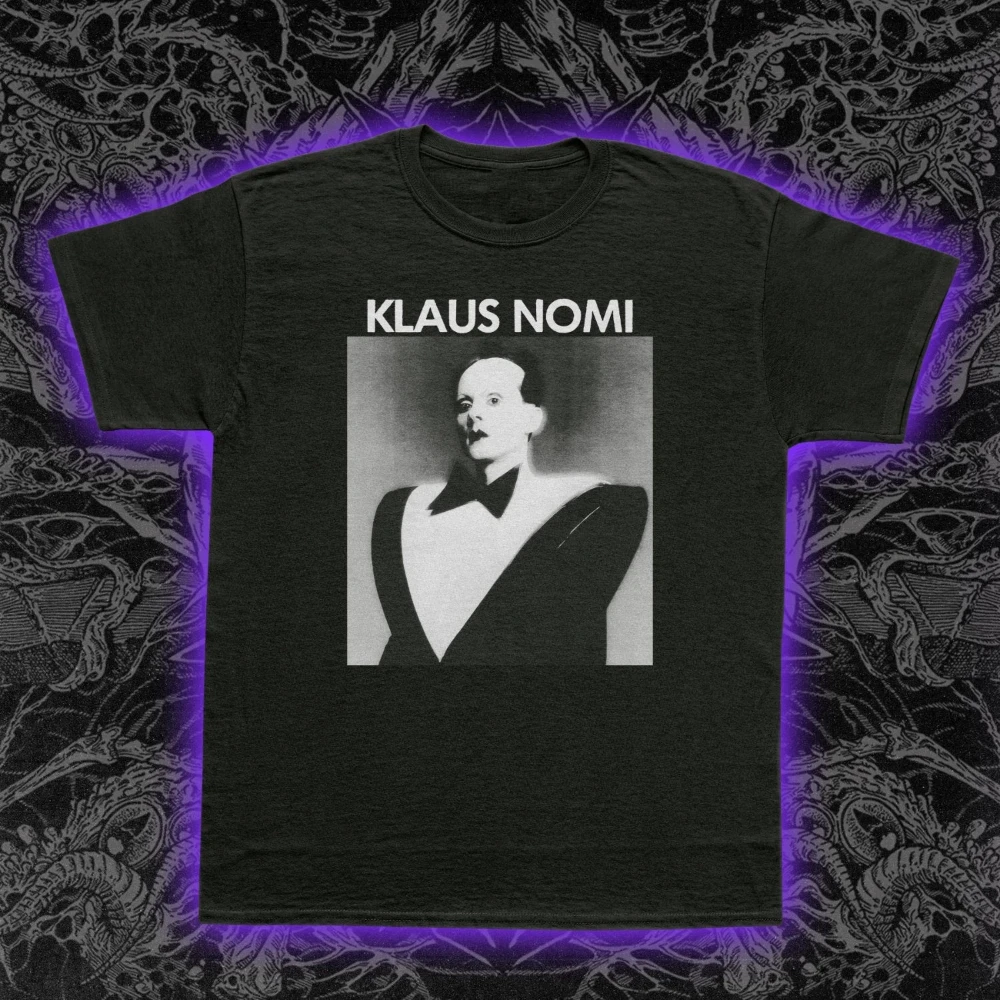 Klaus Nomi T-shirt New Wave Opera Music Total Food David Bowie T-shirt Pure Cotton All-Season Streetwear   shirts for men