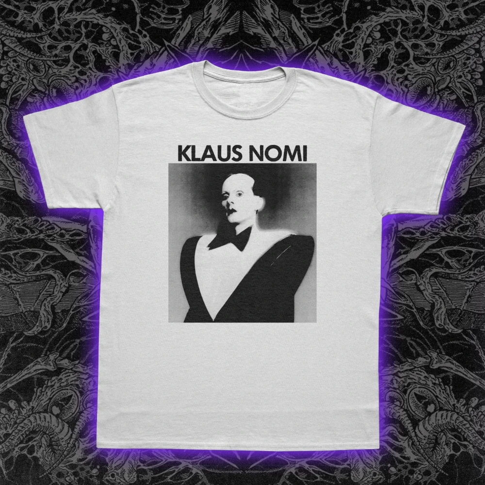 Klaus Nomi T-shirt New Wave Opera Music Total Food David Bowie T-shirt Pure Cotton All-Season Streetwear   shirts for men