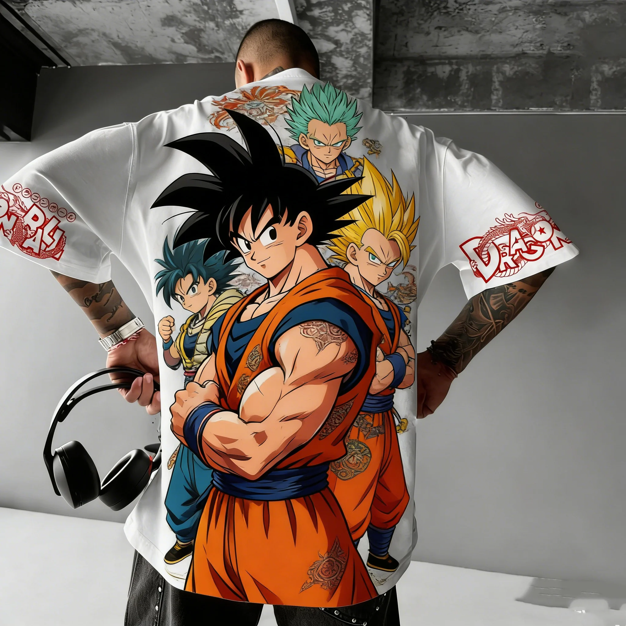 2026 Summer Dragon Ball Retro Pure Cotton Fitness T-shirt Men's Oversized Short-sleeved Family Unisex Children's Casual Shirt