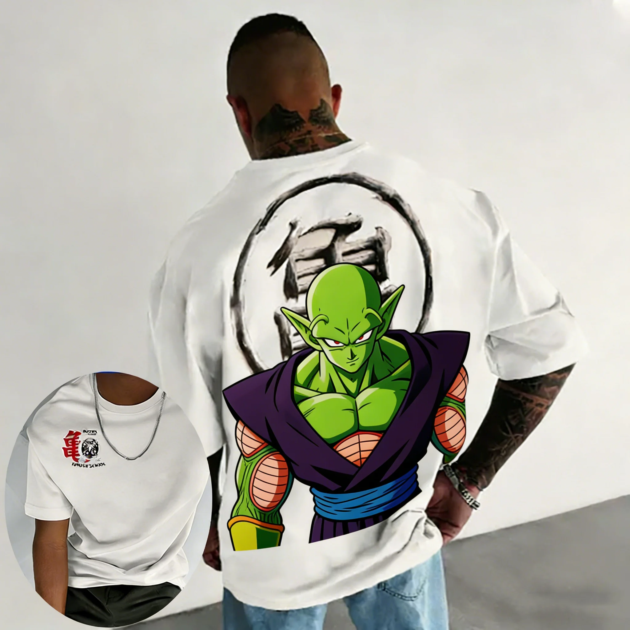 2026 Summer Dragon Ball Retro Pure Cotton Fitness T-shirt Men's Oversized Short-sleeved Family Unisex Children's Casual Shirt
