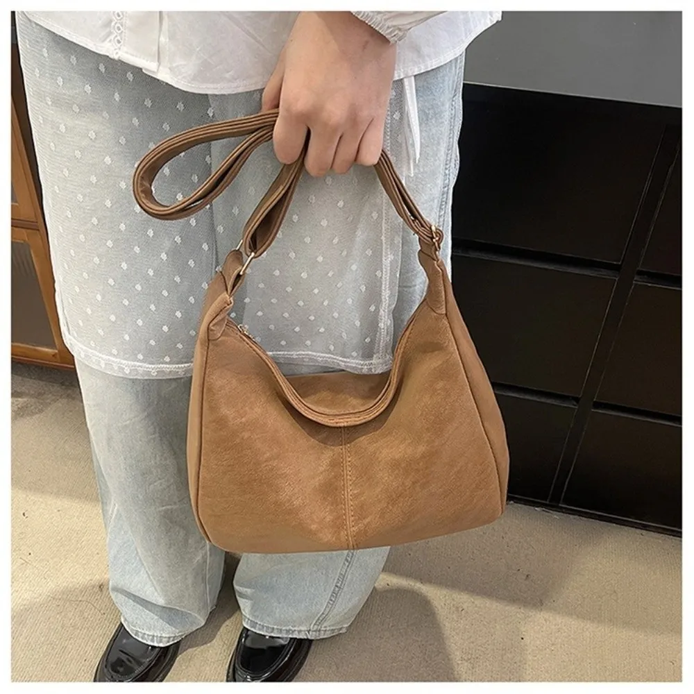Casual Large Capacity Women's Shoulder Bag Adjustable Strap Solid Color Crossbody Bag Tote Handbag