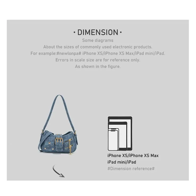 2026 New CEEKAY Denim Shoulder Bag, Y2K Style Hobo Bag with Belt Buckle Decor, Casual Underarm Bag for Women Trendy Denim Tote