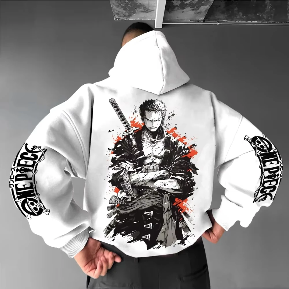 2026 New ONE PIECE Roronoa Zoro Printed Hoodie Sweatshirt Men's and Women's Hoodie Men's Tops Sports Hoodie Harajuku Y2K Hoodie