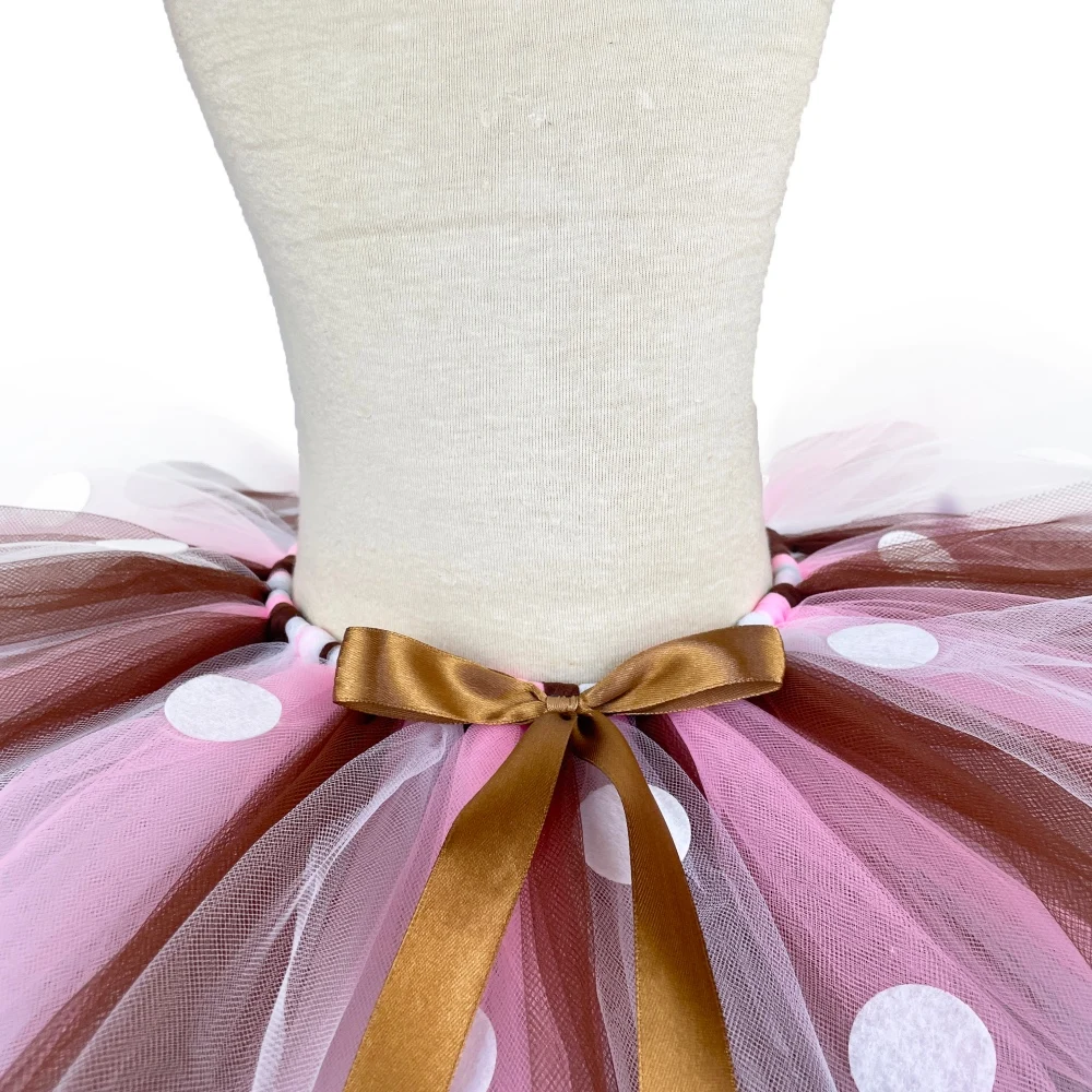 Cute Girls Deer Tutu Skirts Kids Tulle Pettiskirts with White Dots Hairbow Set Kid Halloween Reindeer Costumes Christmas Clothes