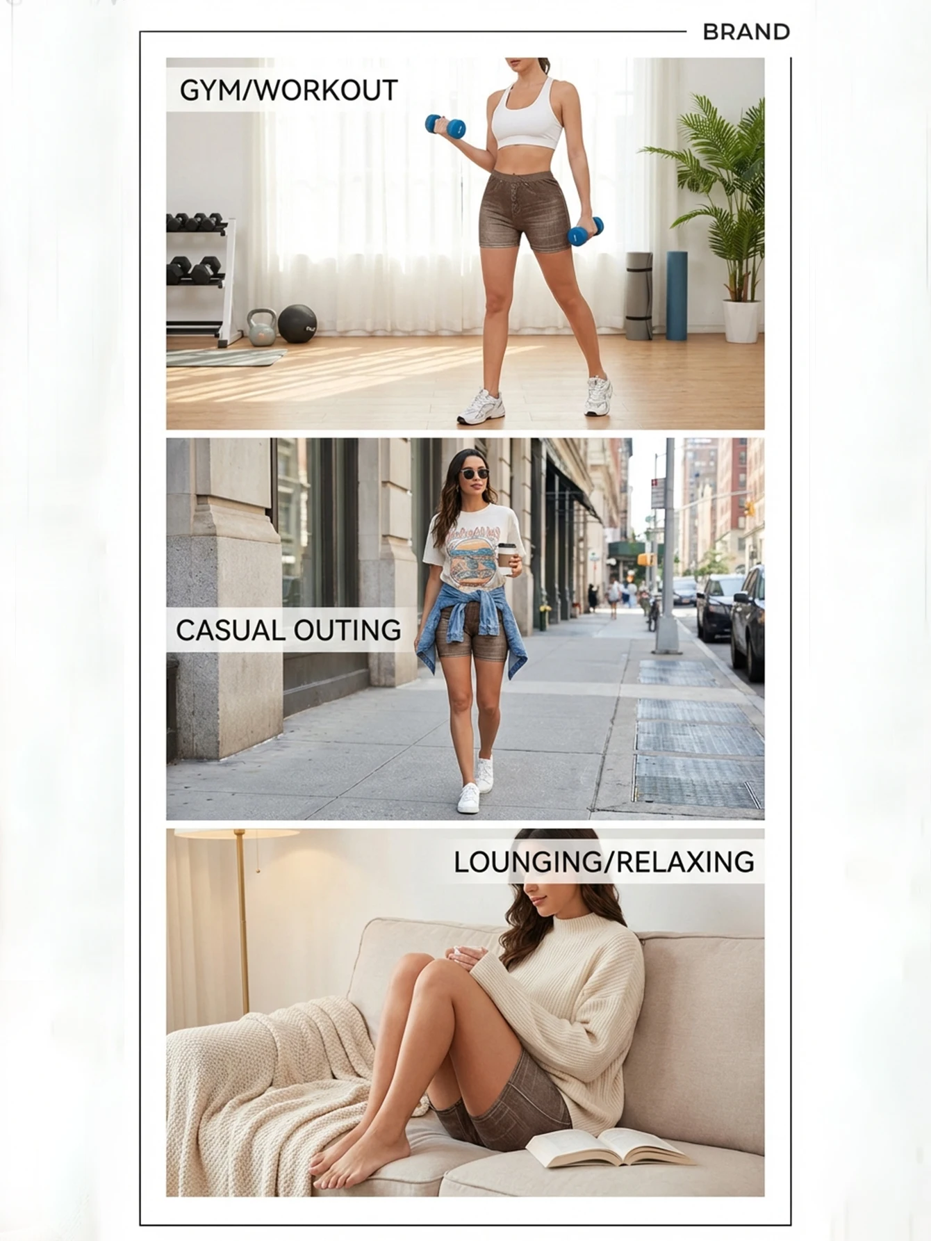 Women's High Waist Yoga Shorts Butt Lifting Fitness Workout Running Shorts Summer Slim Denim Look Casual Sports Shorts