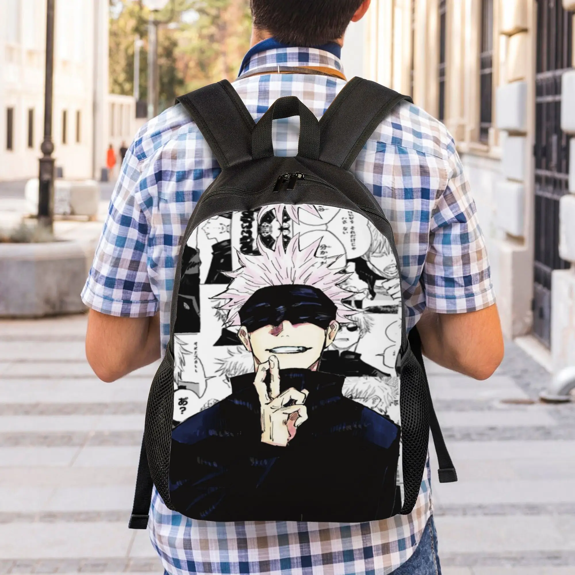Gojo Satoru Collage Manga Backpack for Men Women Teenage Student Work Daypack Jujutsus Kaisens  Anime College Shoulder Bag Sport
