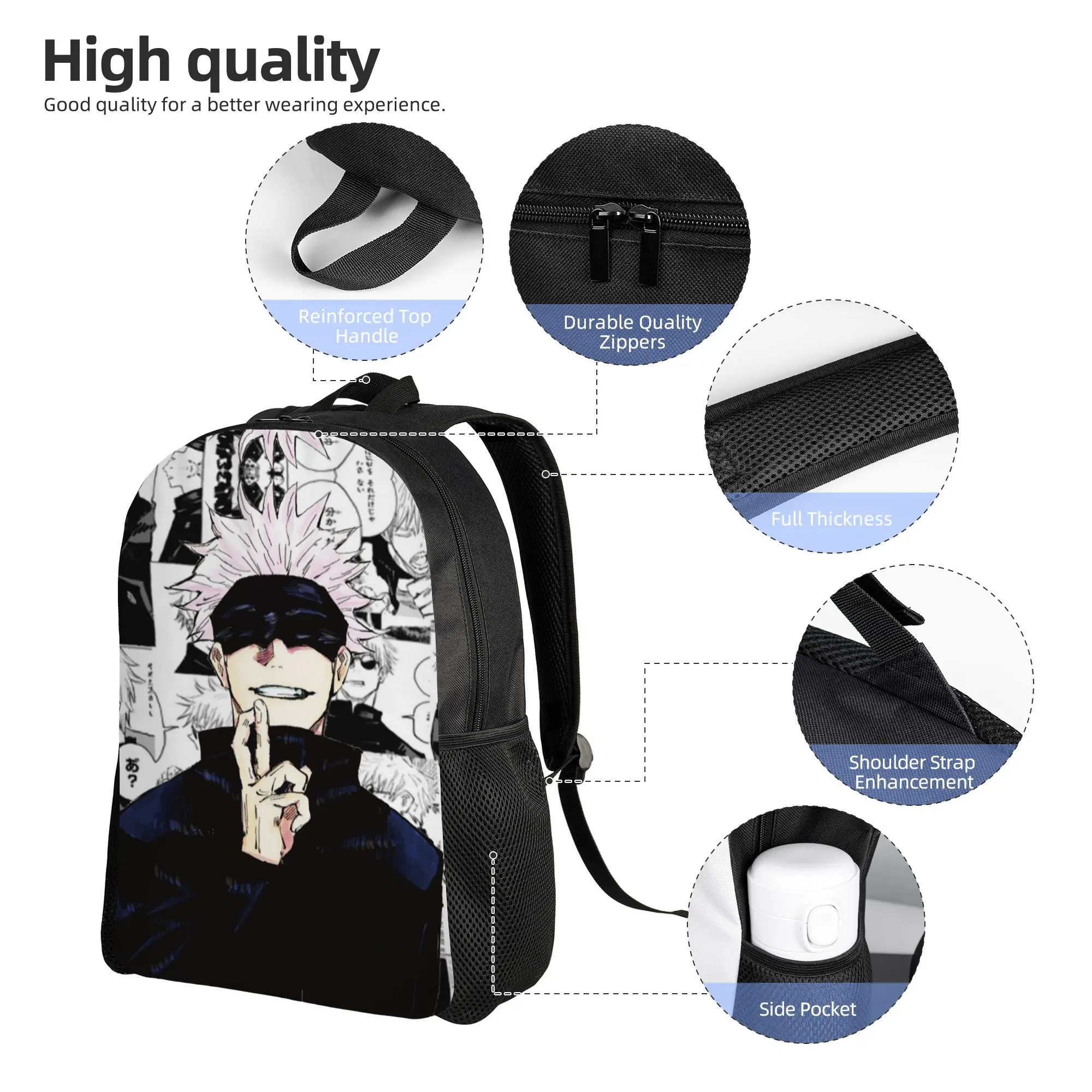 Gojo Satoru Collage Manga Backpack for Men Women Teenage Student Work Daypack Jujutsus Kaisens  Anime College Shoulder Bag Sport