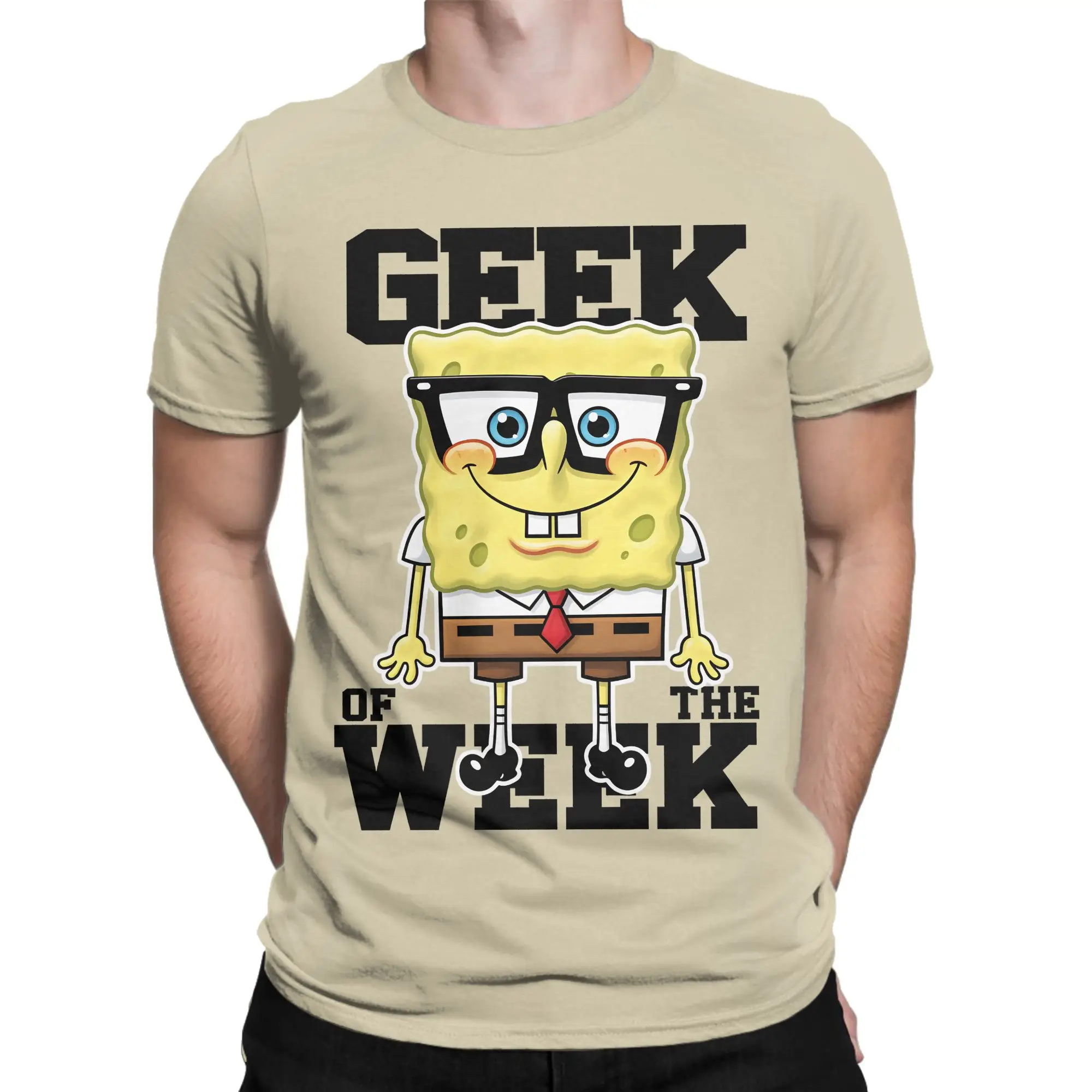 Men Spongebobs T Shirts Pure Cotton Tops Leisure Short Sleeve Crewneck Tees Gift Idea T-Shirts