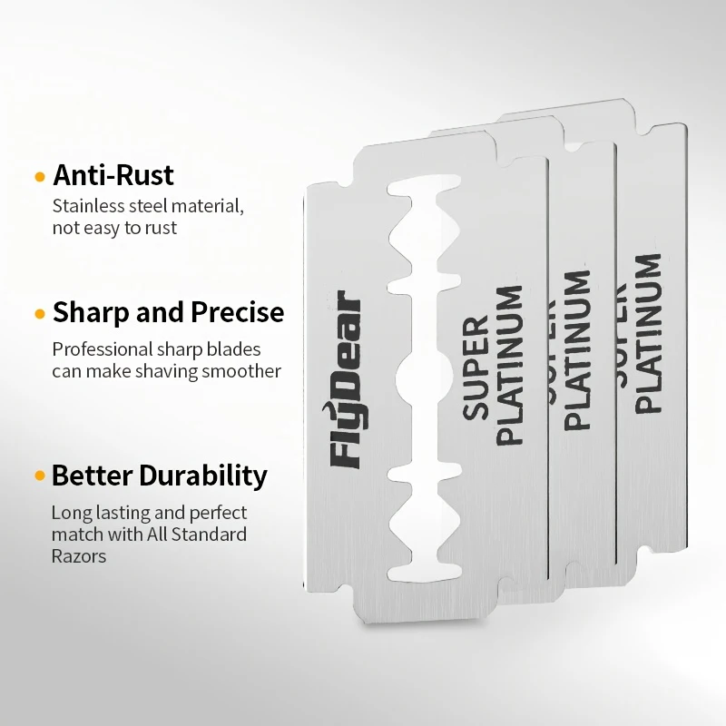 100PCS Stainless Steel Material Durable Barber Shaving Blade Double Edge Safety Razor Extra Stainless Blades