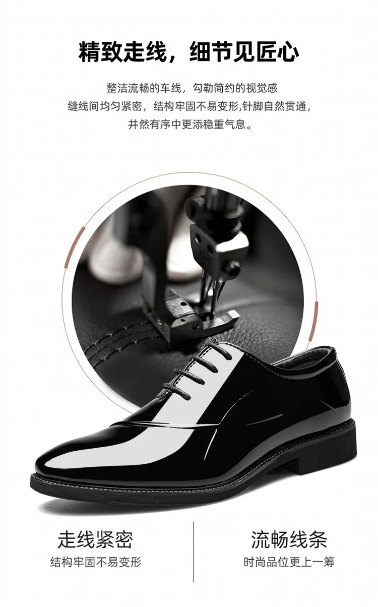 Italian Oxford Shoes for Men Luxury Patent Leather Wedding Shoes Pointed Toe Dress Shoes Classic Plus Size 38-48