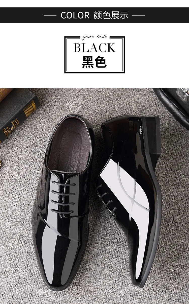 Italian Oxford Shoes for Men Luxury Patent Leather Wedding Shoes Pointed Toe Dress Shoes Classic Plus Size 38-48