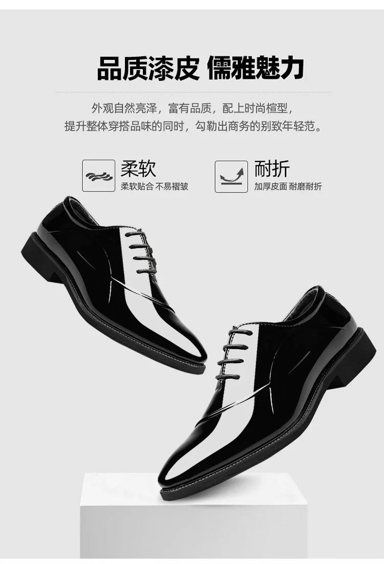 Italian Oxford Shoes for Men Luxury Patent Leather Wedding Shoes Pointed Toe Dress Shoes Classic Plus Size 38-48