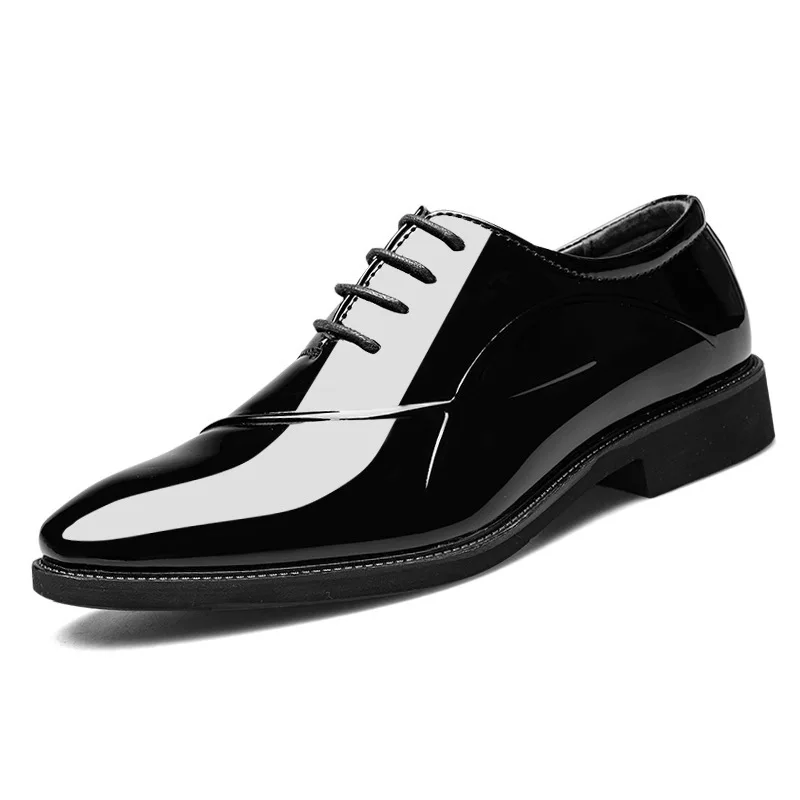 Italian Oxford Shoes for Men Luxury Patent Leather Wedding Shoes Pointed Toe Dress Shoes Classic Plus Size 38-48