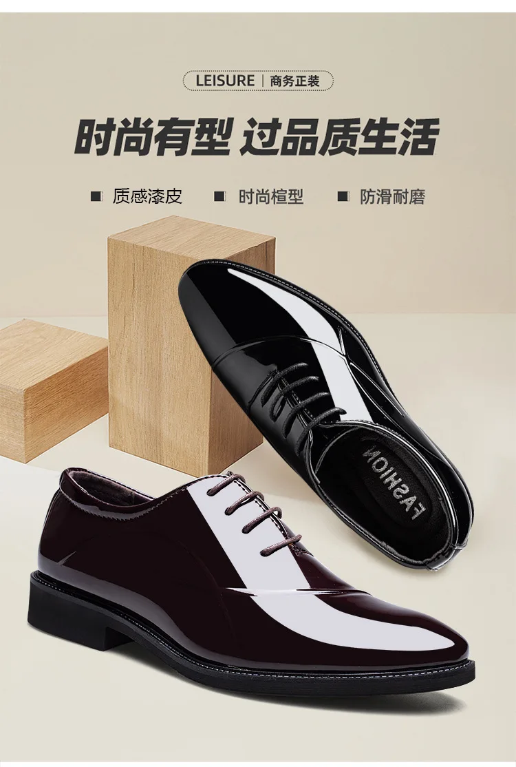 Italian Oxford Shoes for Men Luxury Patent Leather Wedding Shoes Pointed Toe Dress Shoes Classic Plus Size 38-48