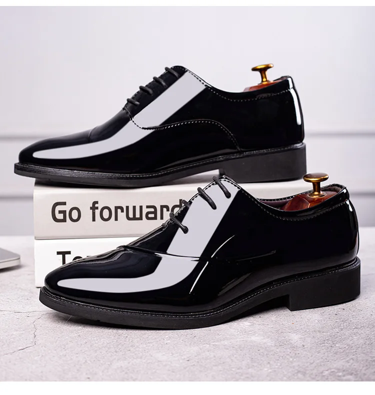 Italian Oxford Shoes for Men Luxury Patent Leather Wedding Shoes Pointed Toe Dress Shoes Classic Plus Size 38-48
