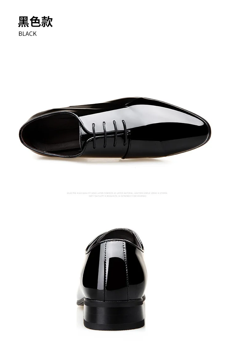 Italian Oxford Shoes for Men Luxury Patent Leather Wedding Shoes Pointed Toe Dress Shoes Classic Plus Size 38-48