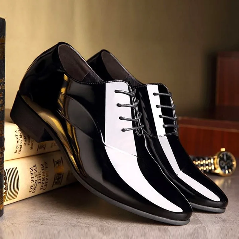 Italian Oxford Shoes for Men Luxury Patent Leather Wedding Shoes Pointed Toe Dress Shoes Classic Plus Size 38-48