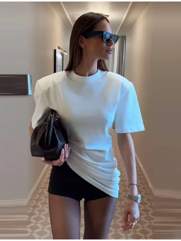Casual Timeless Ruched Top Relaxed Classic Office Women Blouses Stylish Lady Minimalist Fashion Outfits