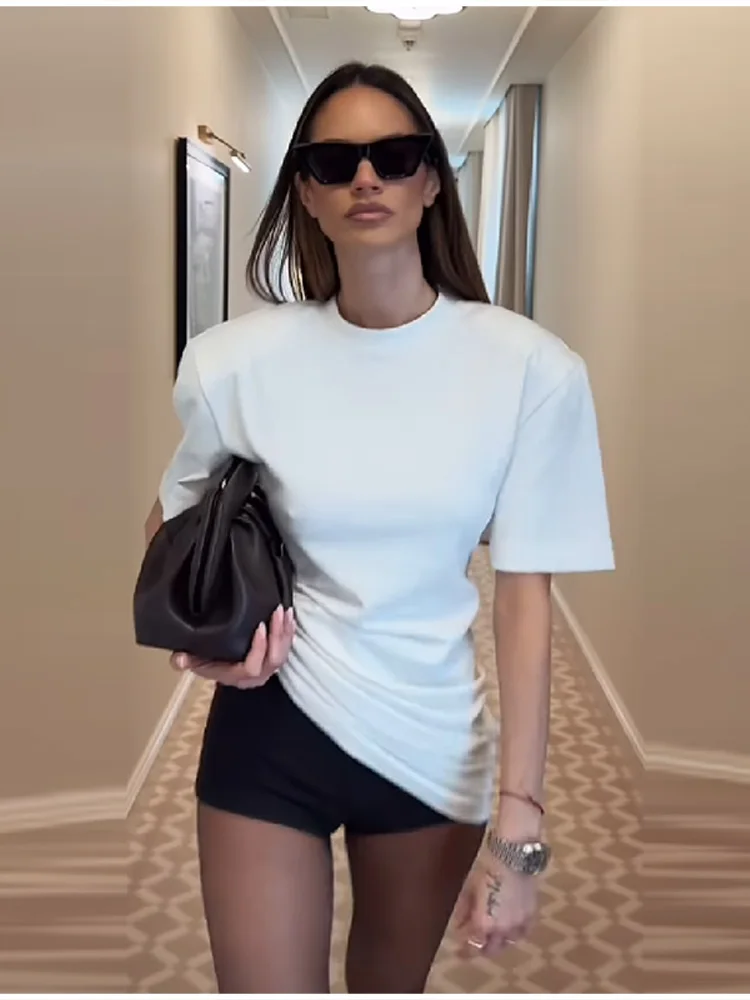 Casual Timeless Ruched Top Relaxed Classic Office Women Blouses Stylish Lady Minimalist Fashion Outfits