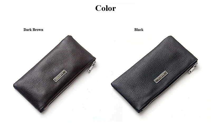 Baellerry Men's Long Business Wallet Genuine Leather Money Handbag Card Holder Mobile Phone Case - Gift for Father Son Husband
