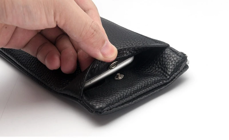 Baellerry Men's Long Business Wallet Genuine Leather Money Handbag Card Holder Mobile Phone Case - Gift for Father Son Husband