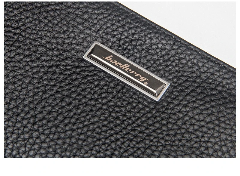 Baellerry Men's Long Business Wallet Genuine Leather Money Handbag Card Holder Mobile Phone Case - Gift for Father Son Husband
