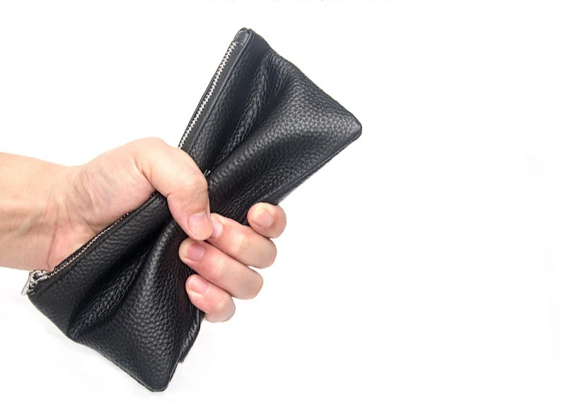 Baellerry Men's Long Business Wallet Genuine Leather Money Handbag Card Holder Mobile Phone Case - Gift for Father Son Husband