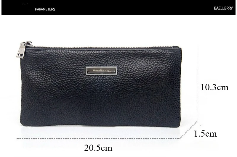 Baellerry Men's Long Business Wallet Genuine Leather Money Handbag Card Holder Mobile Phone Case - Gift for Father Son Husband