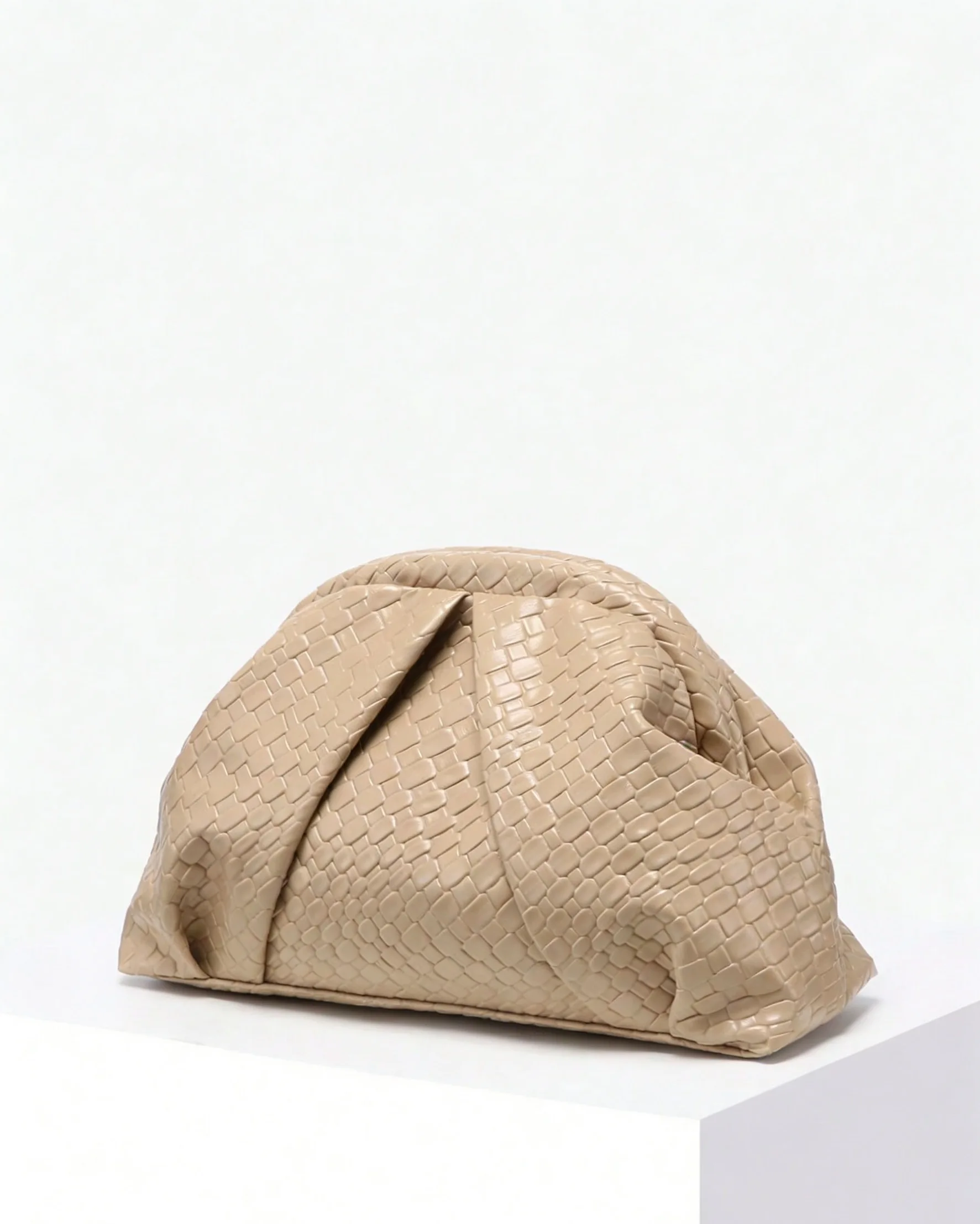 New Style Riveted Pleated Handbag for Women, Clutch Bag, Zipper Bag, Fashionable, Casual, Simple, Daily Commute, Evening Party B