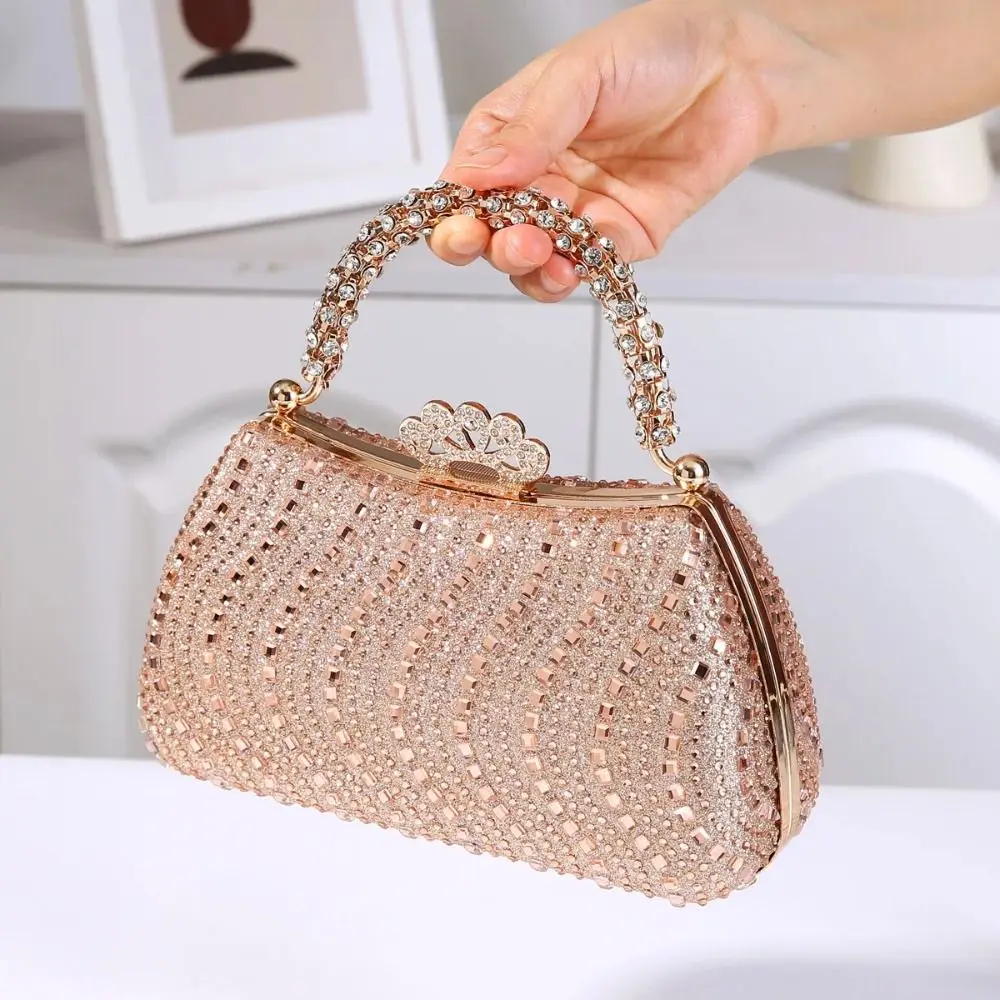 Luxury Diamond Embedded Evening Bag Elegant Style Small Size Women Handbags Fashionable Design Clutch Bag Wedding Event