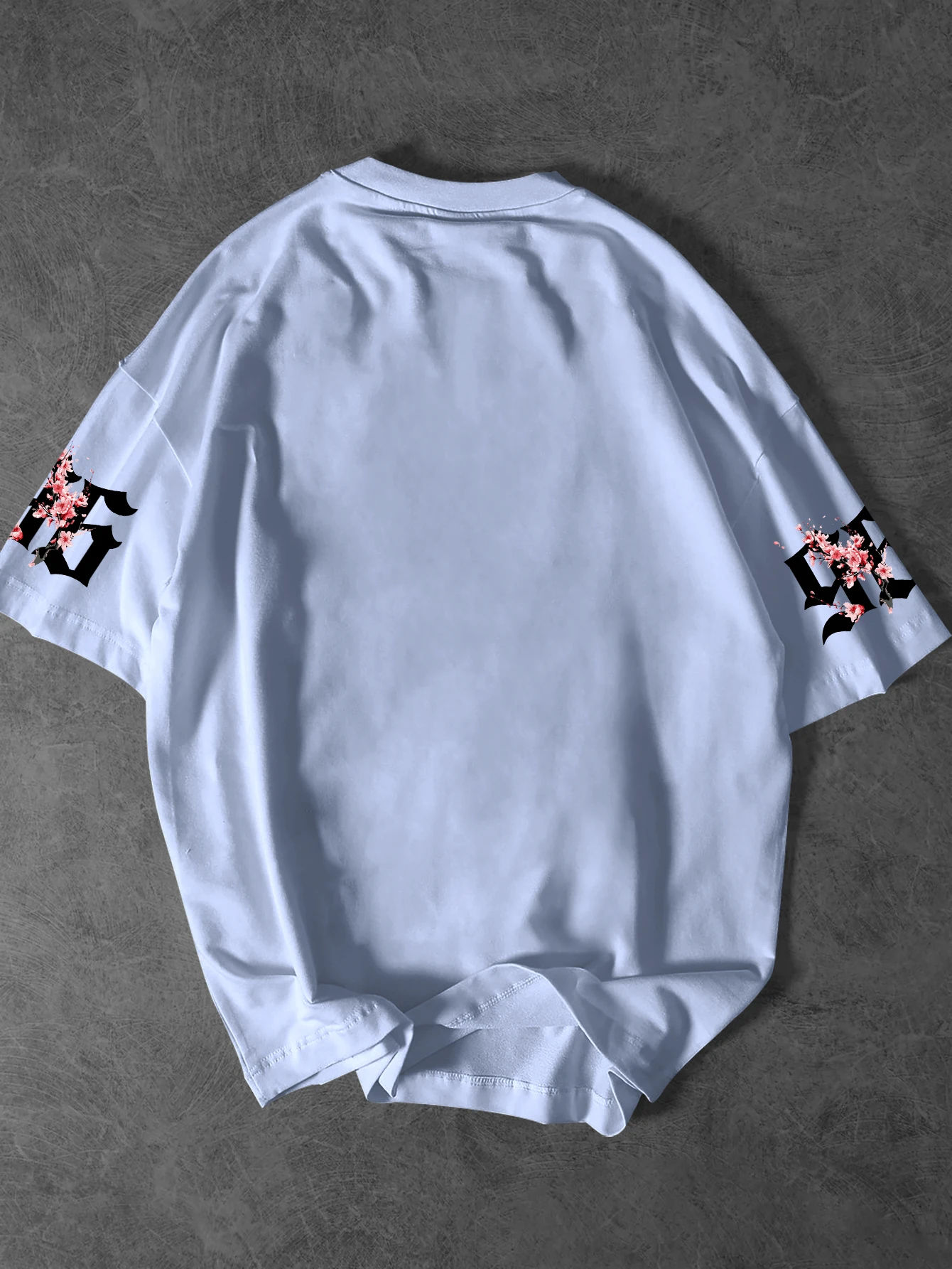 Men's Japanese Streetwear Sakura Print T-Shirt Tokyo Cherry Blossom Graphic Tee Oversized Short Sleeve Tops