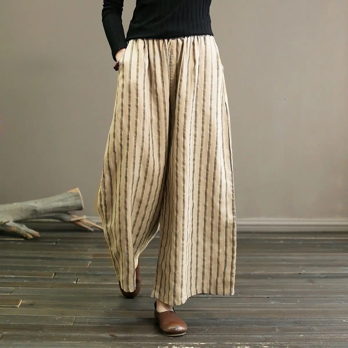 Plus Size Women's Casual Retro Women's Clothing Loose Cotton Linen Office Lady Fashion New Arrival Trendy