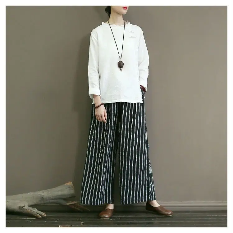 Plus Size Women's Casual Retro Women's Clothing Loose Cotton Linen Office Lady Fashion New Arrival Trendy