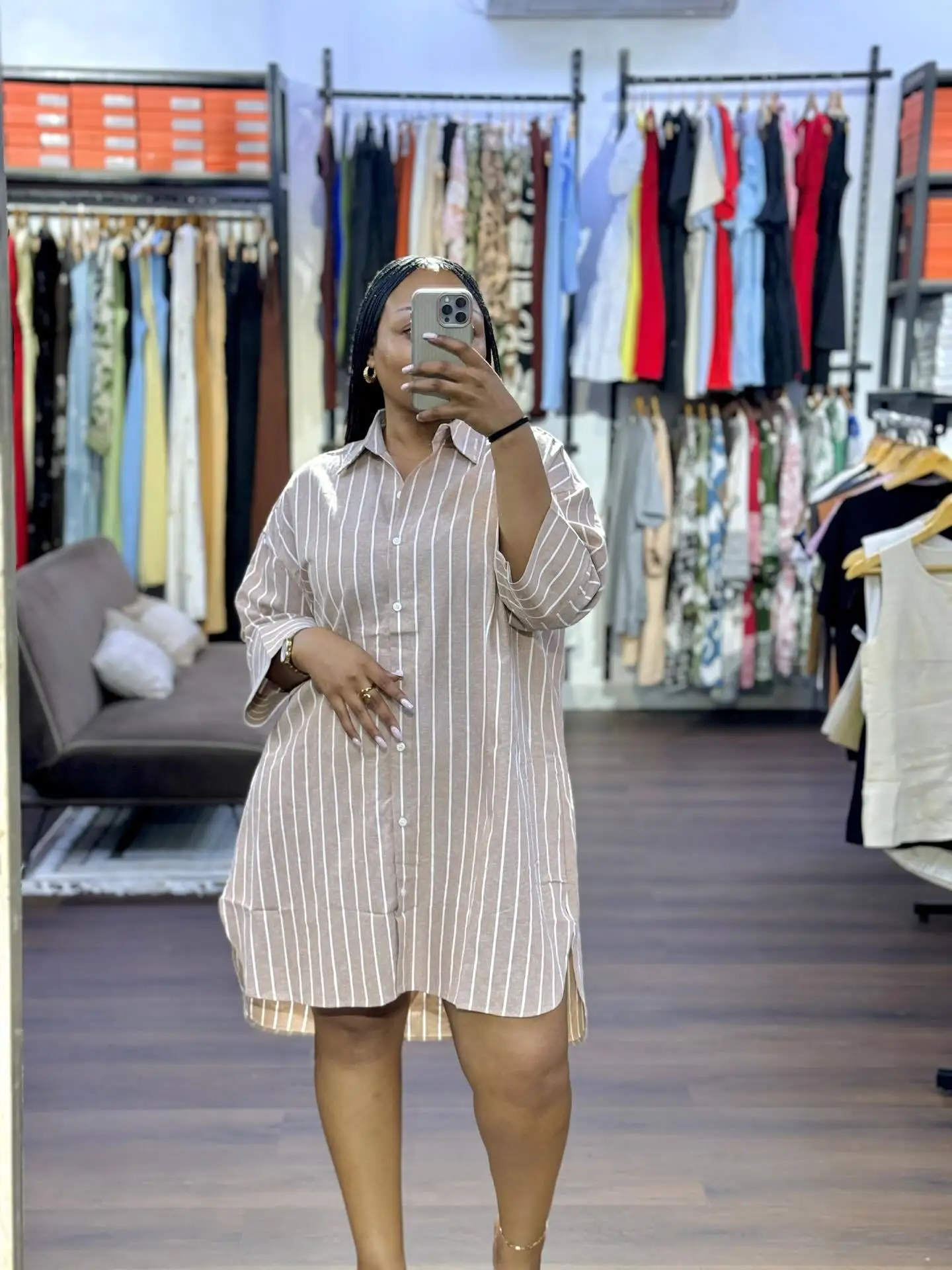 Vintage Oversized Striped Shirts Women's Blouses Loose Casual Fashion Lapel Single-Breasted Top for Spring Lady Streetwear