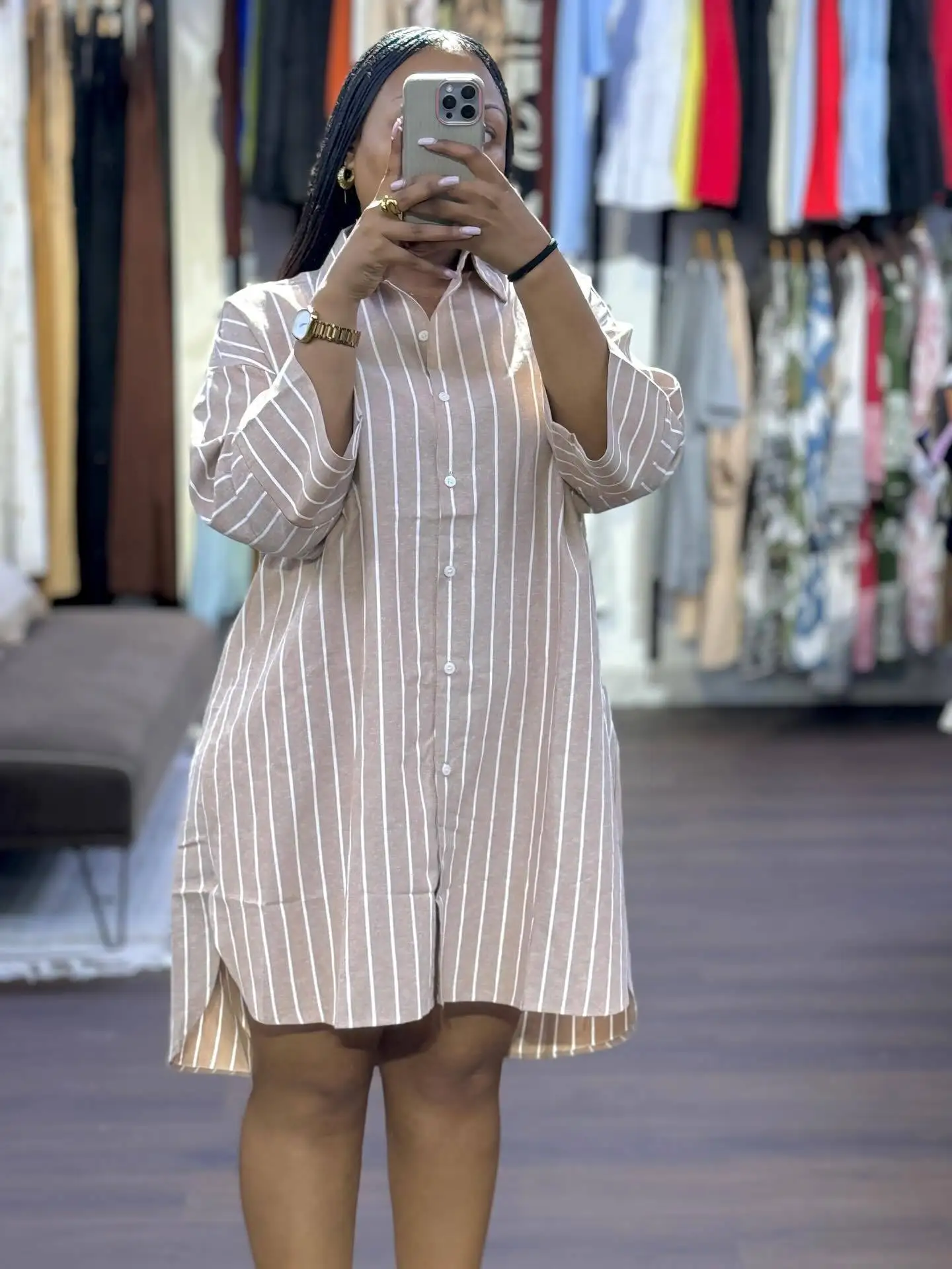 Vintage Oversized Striped Shirts Women's Blouses Loose Casual Fashion Lapel Single-Breasted Top for Spring Lady Streetwear
