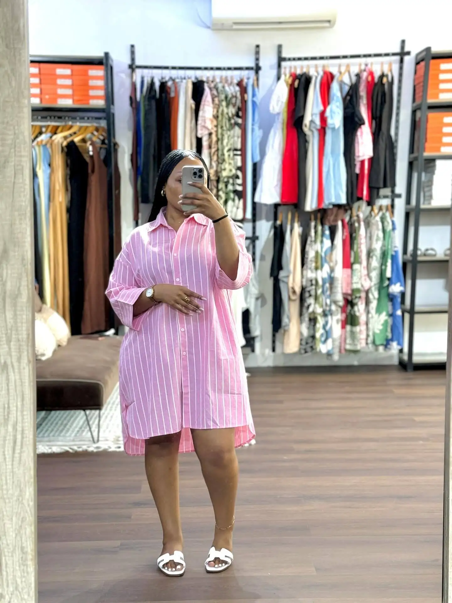Vintage Oversized Striped Shirts Women's Blouses Loose Casual Fashion Lapel Single-Breasted Top for Spring Lady Streetwear