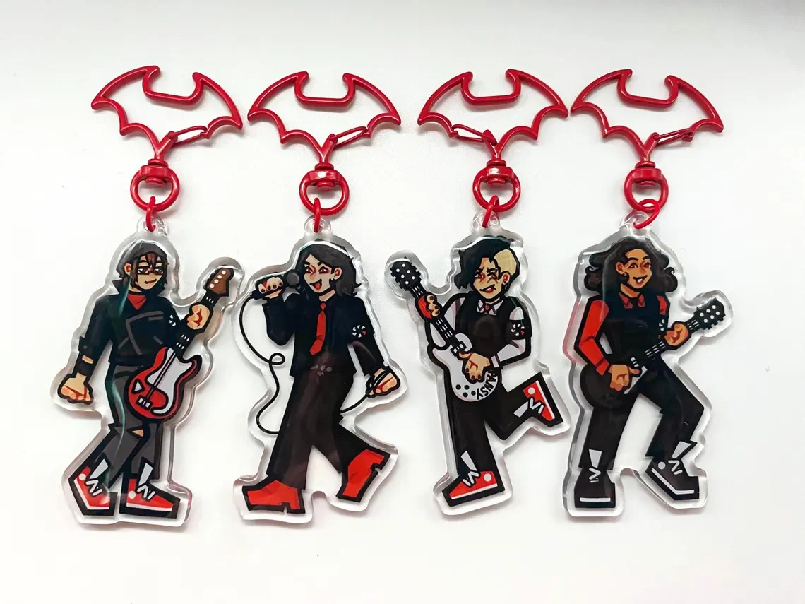 My Chemical Romance Epoxy Keychains PVC Collectible Key Ring for Fans