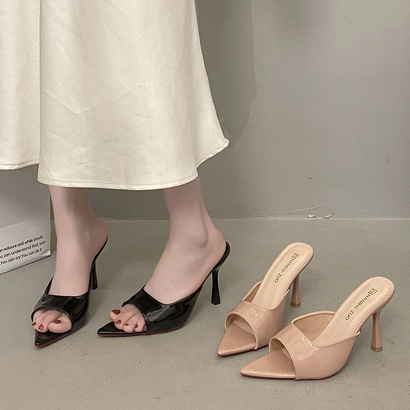 NEW Pointed Toe High Heels Sandals for Women Beautiful Korean Style Summer Shoes Rubber Sole Luxury Sensation