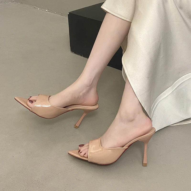 NEW Pointed Toe High Heels Sandals for Women Beautiful Korean Style Summer Shoes Rubber Sole Luxury Sensation