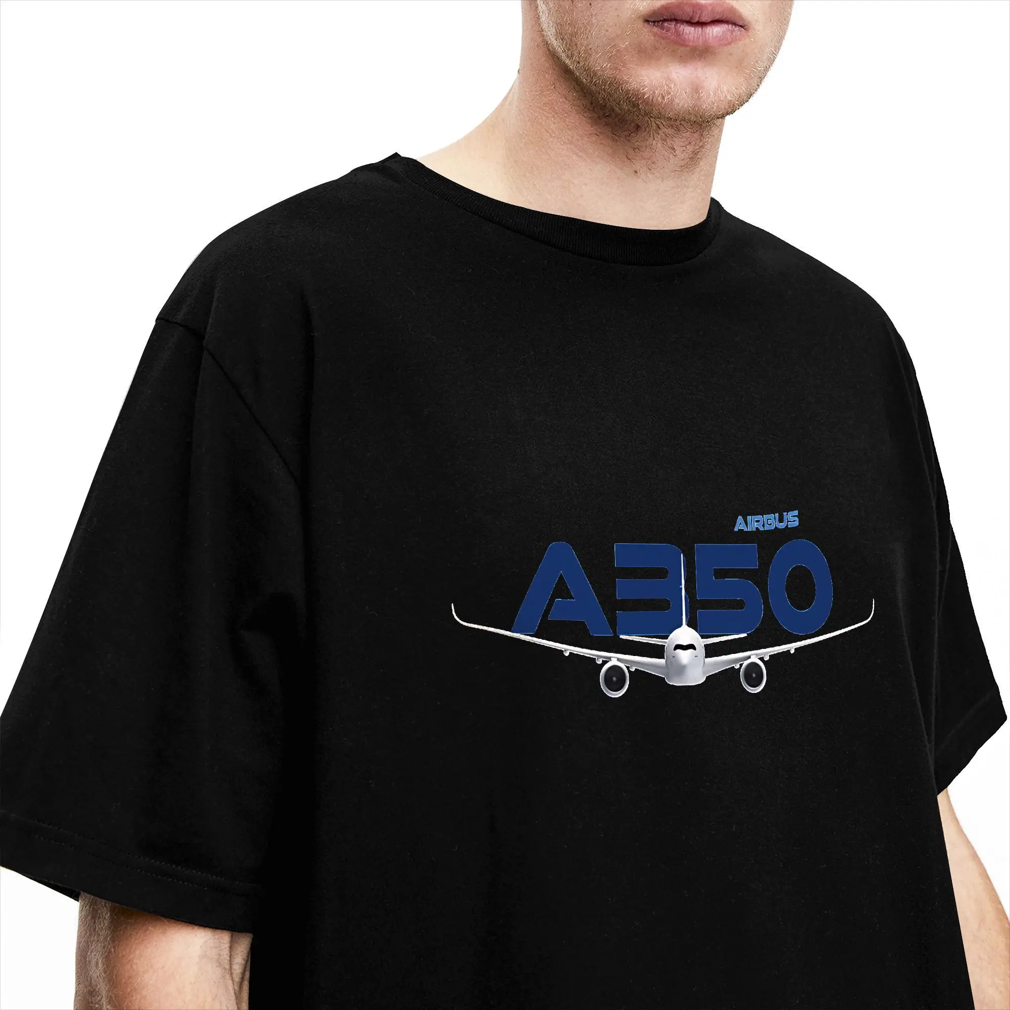 Airbus A350 T Shirt Men  Vintage T Shirts Summer Crew Neck Leisure Tee Shirt Hot Sale Oversized Tops
