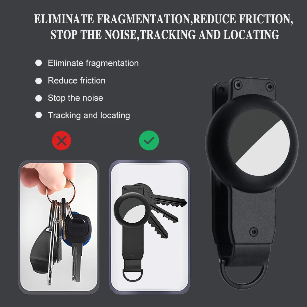 Aluminum Alloy Keychain for Apple Airtag Key Holder Compatible Tracking Keyfob for Smart Key Rings