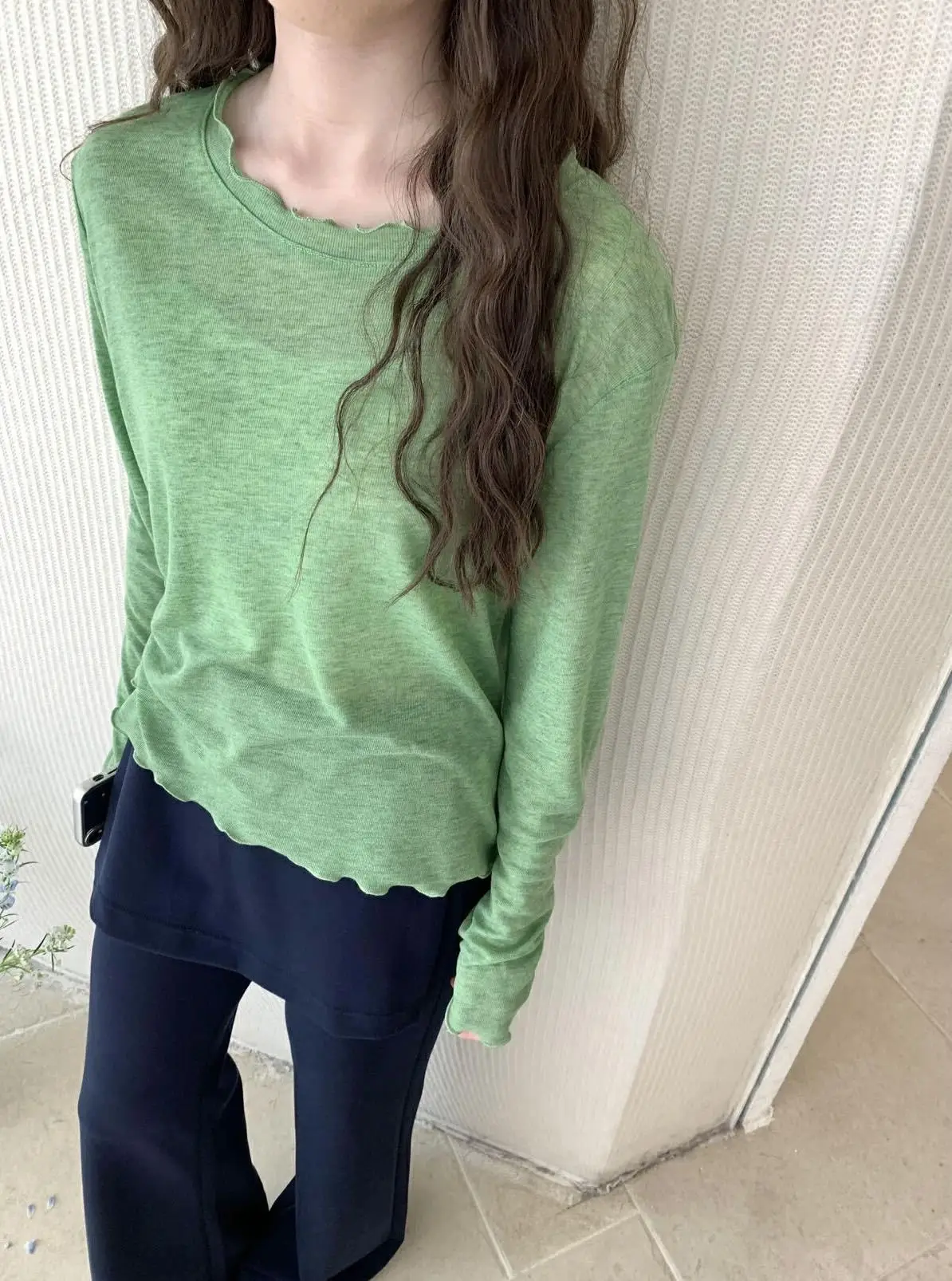 Spring Summer White T-shirt Loose Fit Petal Sleeve Cover-up Female Chic Fungus Neck Tees Tops See Through Korean Lady T Shirt